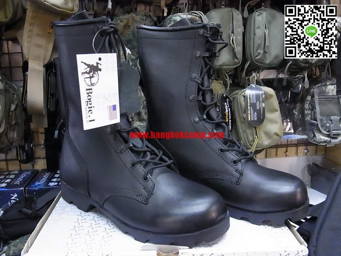 รองเท้าคอมแบทหุ้มข้อยาว (Combat) หนังแท้ ยี่ห้อ Bogie.1 TACTICAL BOOT สีดำ หนังแท้ ใส่สบาย