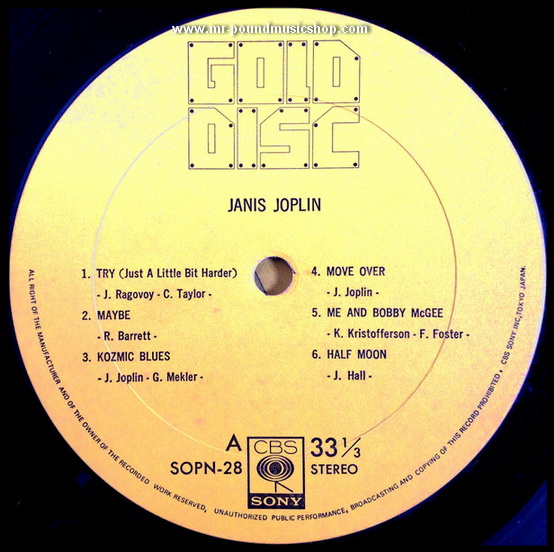 Janis Joplin - Gold Disc