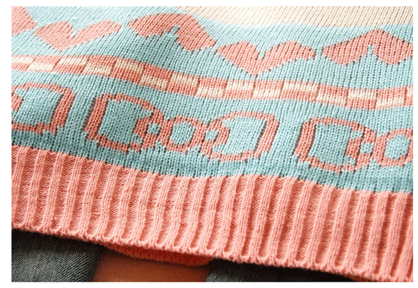 fashion เสื้อกันหนาว สเวตเตอร์ แขนยาว ไหมพรม คอกลม สีเบจ ชมพู ฟ้า น่ารักๆ ใส่เที่ยว ทำงาน