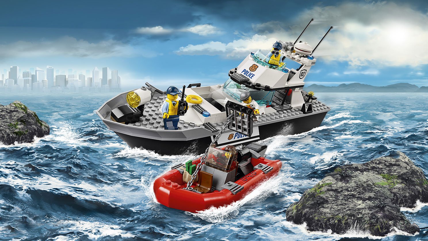 LEPIN.02049ชุด City : Police Patrol Boat 695 ชิ้น