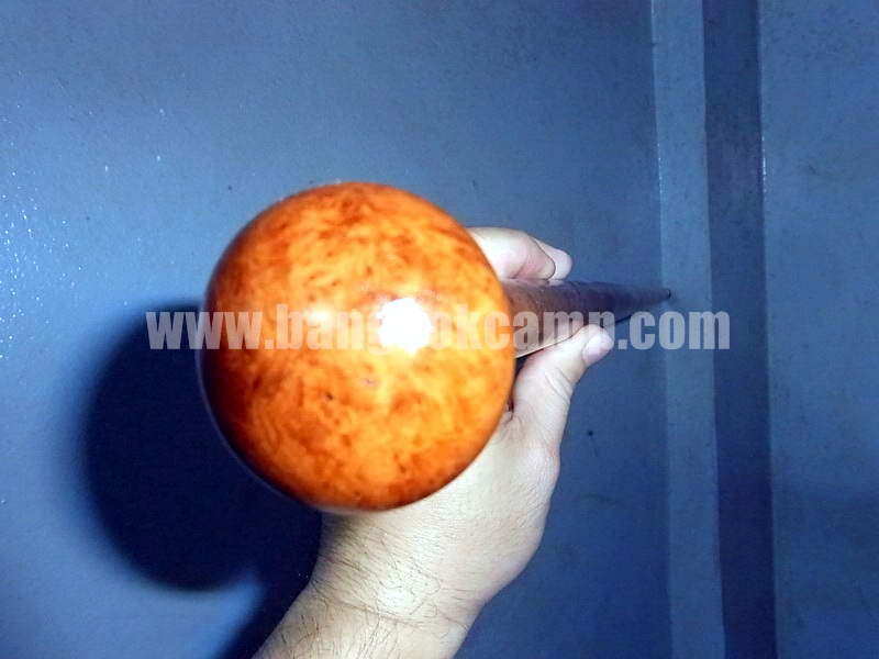 ไม้หายาก... ไม้ตะพด(ไม้ปุ่มประดู่, ปมประดู่) ลายสวยมาก หัวไม้ทรงลูกจันทร์ ปลายทองเหลือง