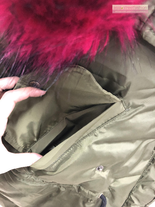 เสื้อกันหนาวฮู้ดดี้ แต่งเฟอร์หนาฟู งานเกรดดีเหมือนแบบ บุนวมหนา อุ่นมาก หิมะก็เอาอยู่ (ถอดขนถอดฮู้ดได้) เขียวฮู้ดชมพู