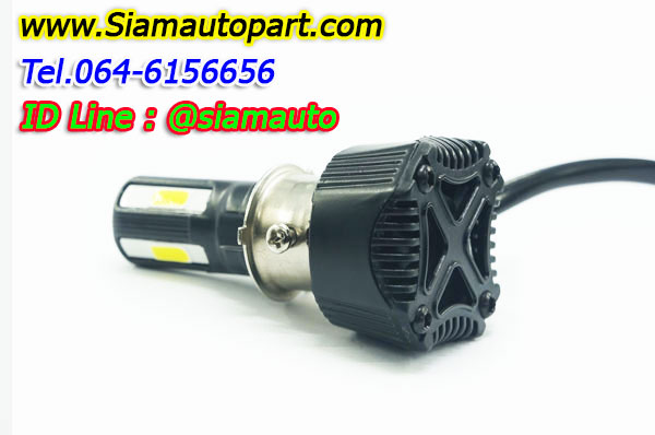 หลอดไฟหน้าLEDรถมอเตอร์ไซค์รุ่นM02H แท้ ยีห้อ RTD แสงสีไอซ์บลู 4400 LM ไดรเวอร์ AC ปลายสายเป็นปลั๊ก 3 ขา