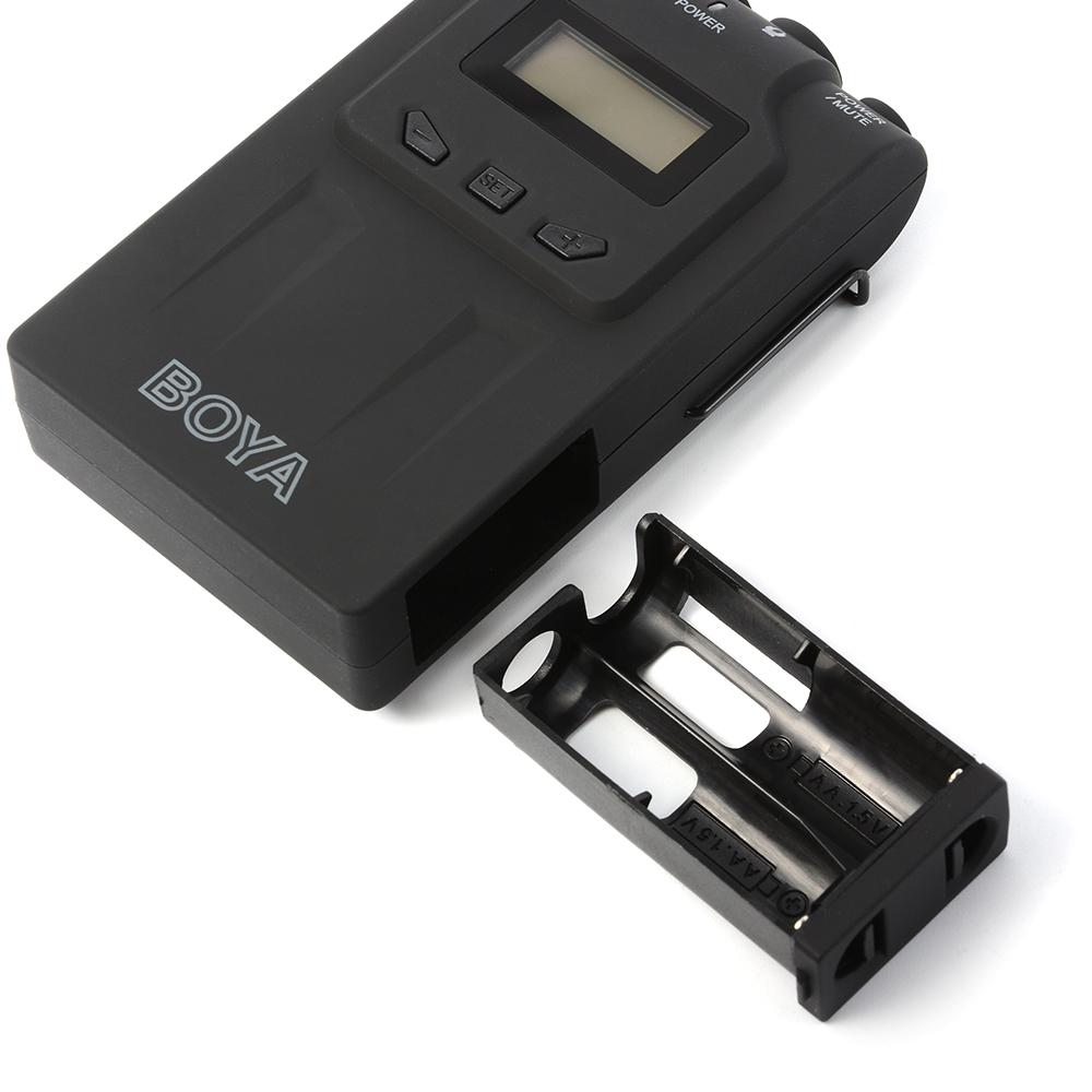 BOYA BY-WM8 UHF Dual-Channel Wireless System ไมค์ไร้สายแบบ 2 ไมค์ตัวส่ง 1 ตัวรับสัญญาณ