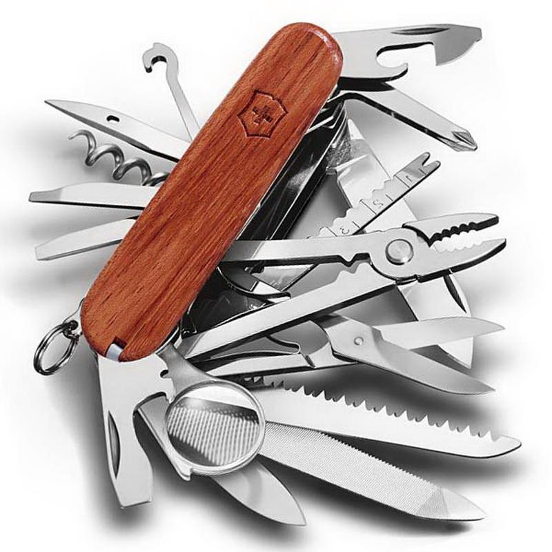 มีดพับอเนกประสงค์ Victorinox รุ่น SwissChamp Wood ประกับไม้