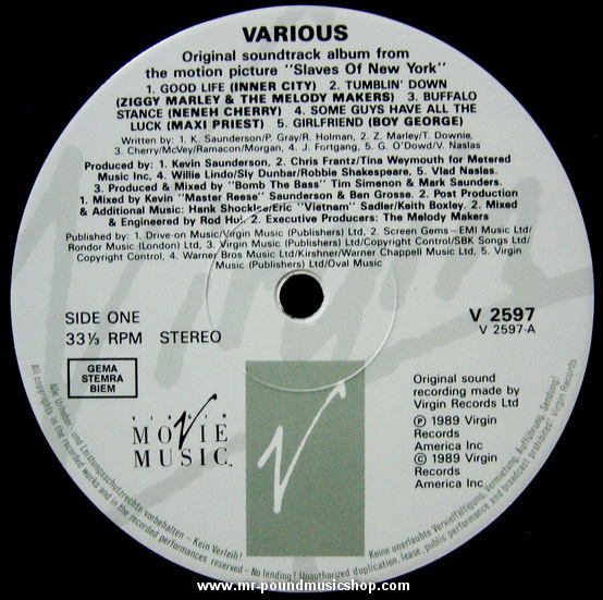 Various Artists - Slaves of New York (Original Motion Picture Soundtrack)