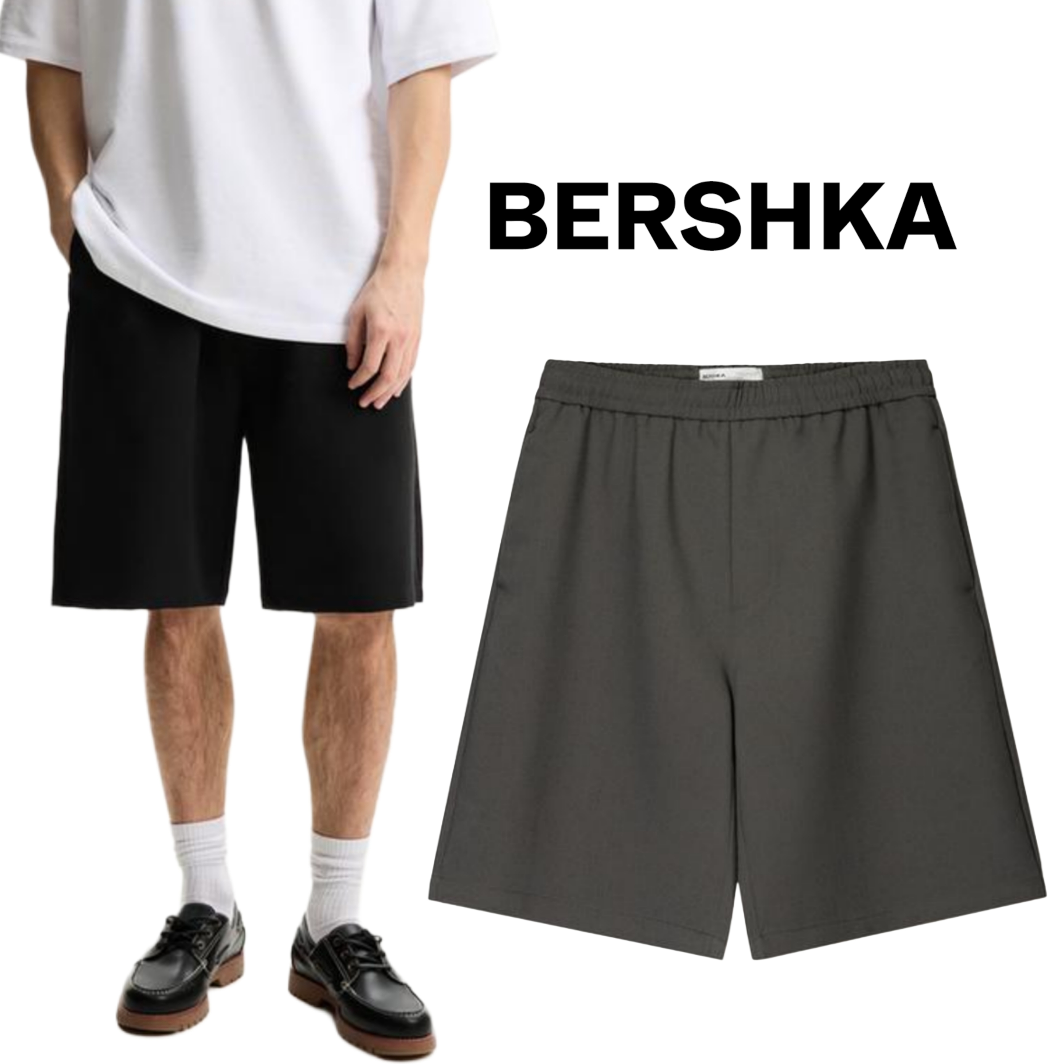 Bershka Bermuda jogger tailoring Shorts