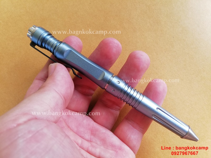 ปากกาแทคนิคอล Tactical Pen ปลายคาร์ไบท์ (กระแทกกระจกได้ แข็งมากใช้ขูด-เขียนโลหะได้) สีฟ้า