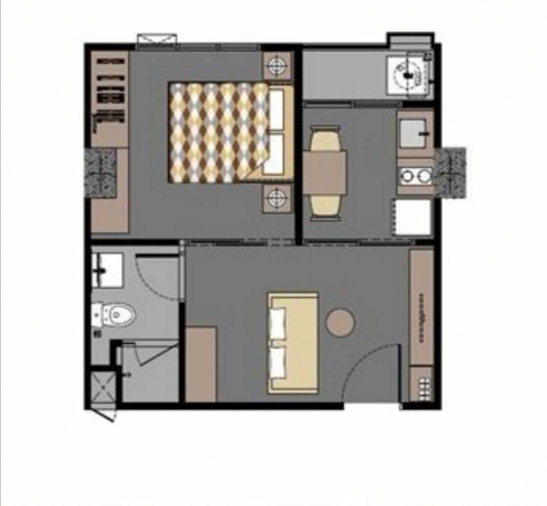 ขายด่วนต่ำกว่าทุน / เช่า คอนโด Very III Sukhumvit 72 (เวรี่ สุขุมวิท 72) เพียง 500 ม. จาก BTS สถานีแบริ่ง, 1 ห้องนอน