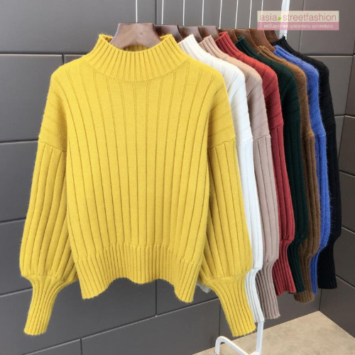 Sweater เสื้อสเวทเตอร์ไหมพรม แขนยาว เนื้อนุ่มมาก ใส่สบายยืดได้เยอะ พร้อมส่ง