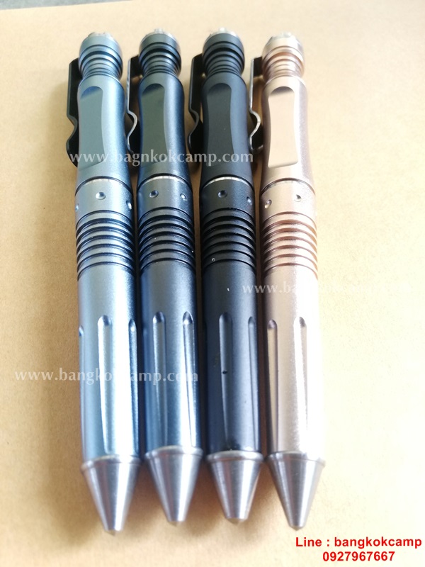 ปากกาแทคนิคอล Tactical Pen ปลายคาร์ไบท์ (กระแทกกระจกได้ แข็งมากใช้ขูด-เขียนโลหะได้) สีดำ