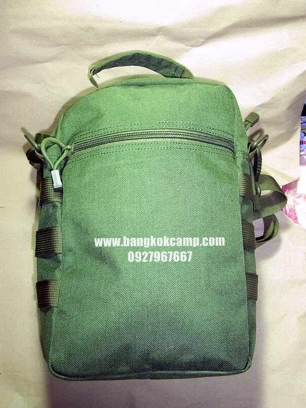 กระเป๋าสะพายข้าง ผ้าคอดูล่า (Cordura) สีเขียวทหาร