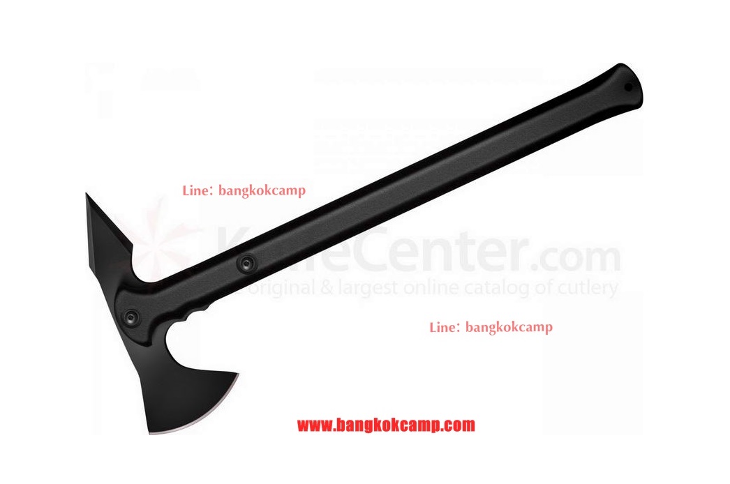 ขวาน ColdSteel Trench Hawk Drop Forged Combat Tomahawk 19" Overall, Black, Secure-Ex Sheath (สีดำ)