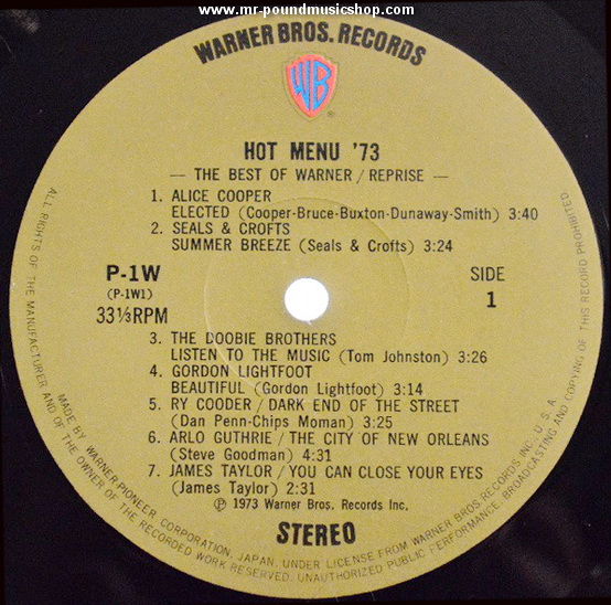 Various Artists - Hot Menu '73 - The Best of Warner / Reprise / Atlantic -