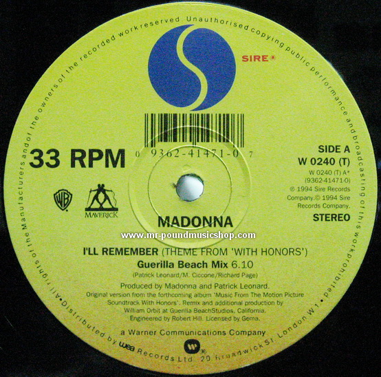 Madonna - I'll Remember (Theme From 'With Honors')