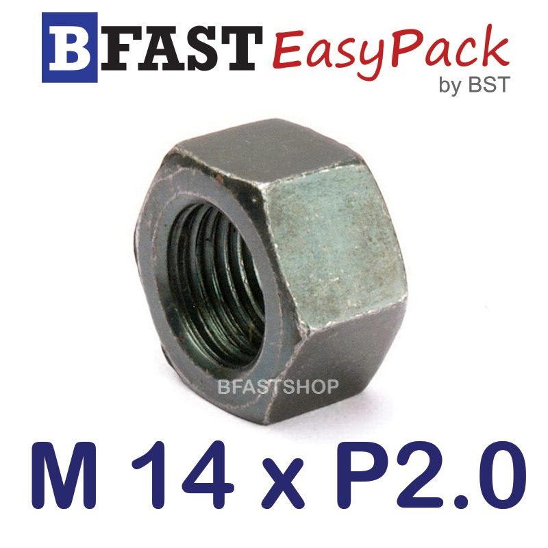หัวน็อตมิลดำ M14 x P2.0 ขอบ 22 mm. หนา 11 mm. (6 ตัว/ถุง)