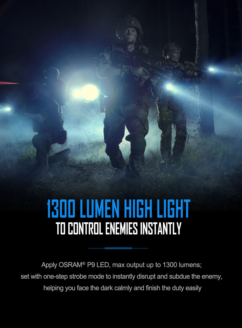 ไฟฉาย Nextorch TA30 2019 1300 Lumens One Step Tactical Flashlight