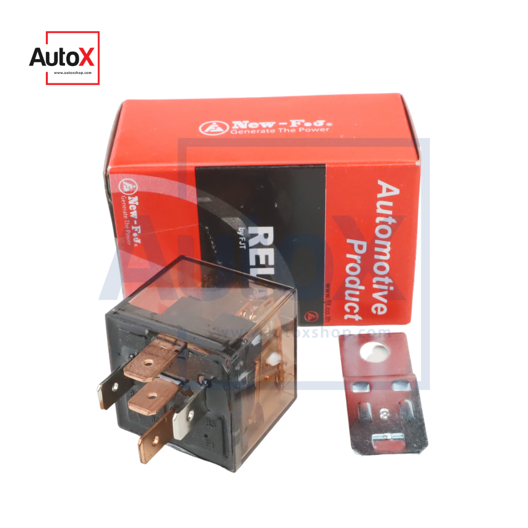 รีเลย์ไฟหน้า 5ขา แบบBOSCH 24V 1หน้า 80A ใส ยี่ห้อNew-FJ