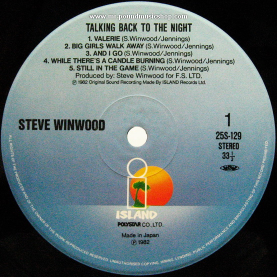 Steve Winwood - Talking Back To The Night