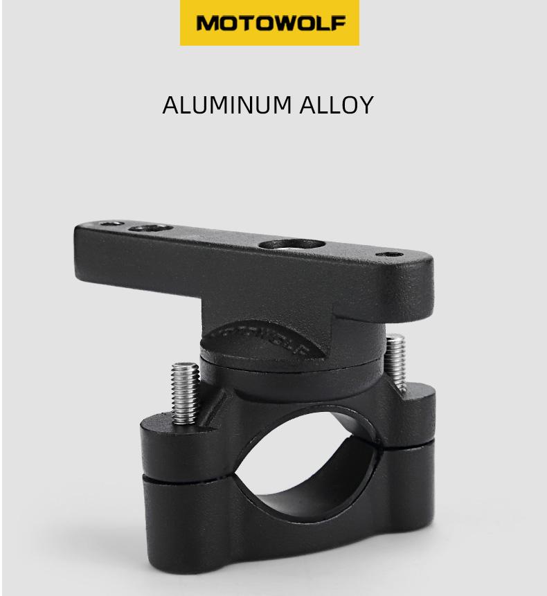 MOTOWOLF MDL 3511 - ขายึดแฮนด์บาร์ และขายึดก้านกระจกใส่อุปกรณ์เสริมสำหรับมอเตอร์ไซค์