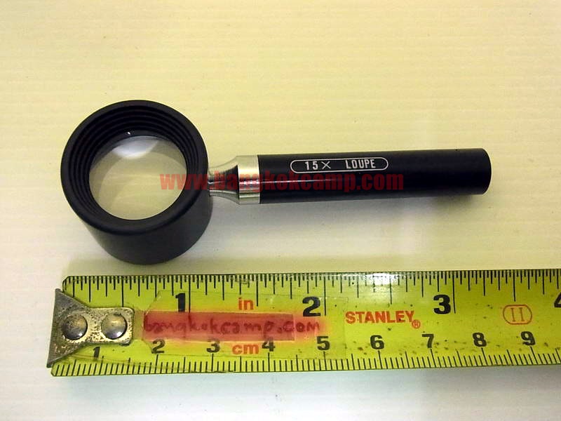 แว่นขยาย/เลนส์ขยาย/กล้องส่องพระ/เพชร ญี่ปุ่น (Made in JAPAN) กำลังขยาย 15X ...ใหม่เก่าเก็บ ไม่ผ่านการใช้ แท้