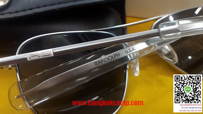 แว่น RANDOLPH...Randolph Aviator AF54611-G Square Sunglasses, Matte Chrome,55 mm