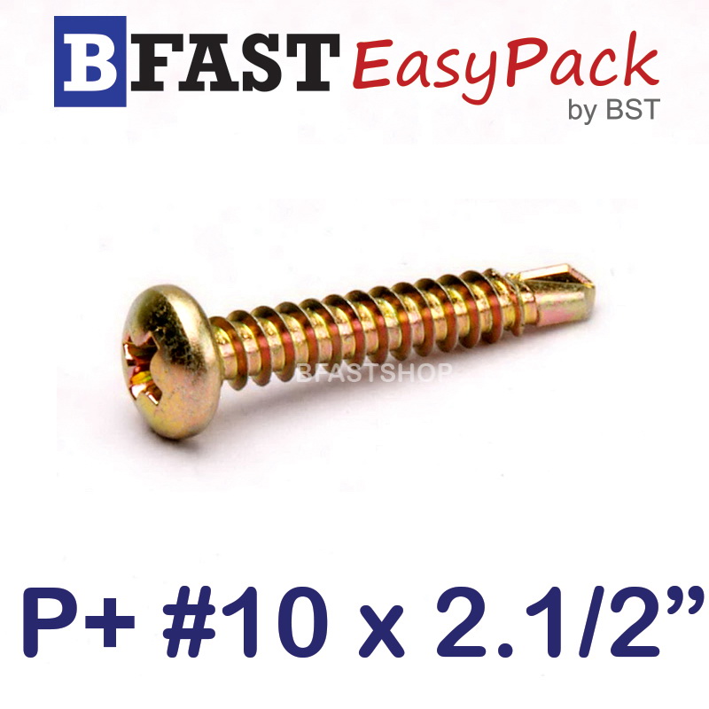 สกรูปลายสว่าน P+ #10 x 2.1/2" (ุ20 ตัว/ถุง)