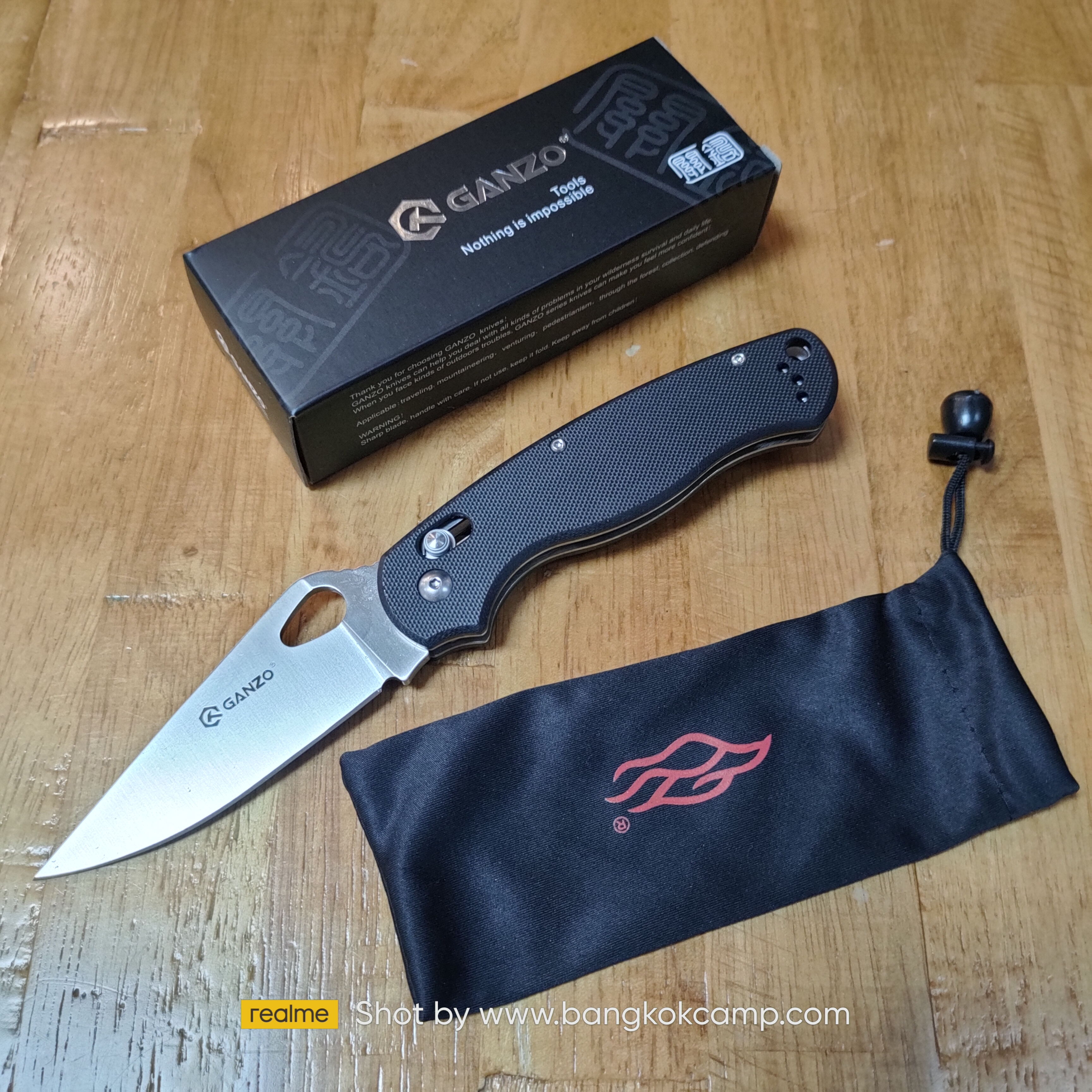 มีดพับ Ganzo กานโซ่ รุ่น G729 / 440C Steel / ของแท้ 100% (สีเขียว / Green)