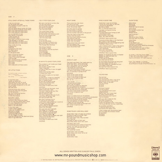 Paul Simon - Still Crazy After All These Years