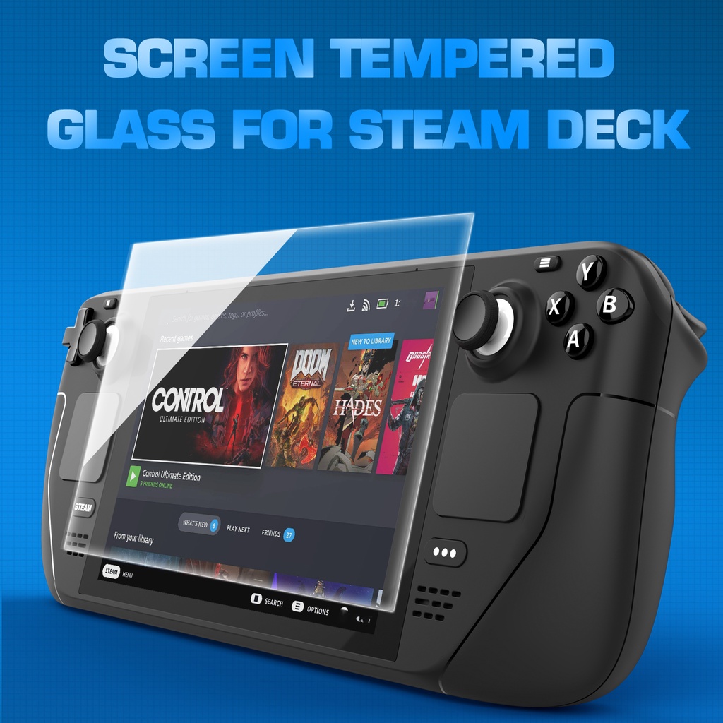 IINE Steam Deck LCD&OLED ฟิล์มกระจกใสนิภัยชัดแจ๋ว HD Clear แข็งระดับ 9H