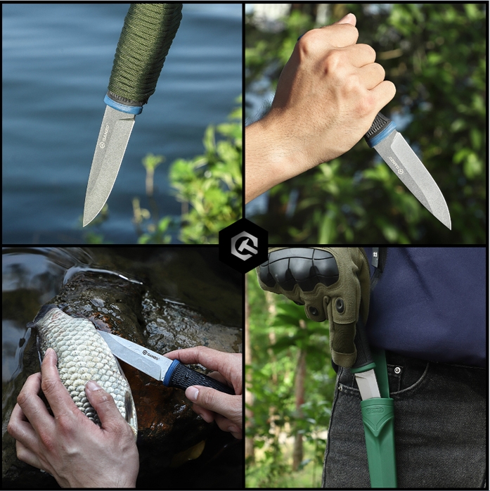 มีดใบตาย กานโซ่ Ganzo 806 Survival Fixed Blade Knives ของแท้ (เขียว)