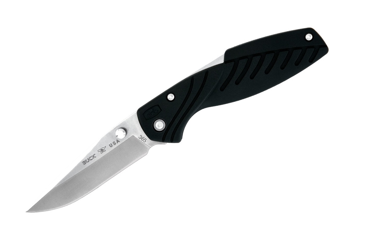 มีดพับ Buck 365 Rival II Folding Knife 3.125" Plain Blade, Black Injection Molded Nylon Handles