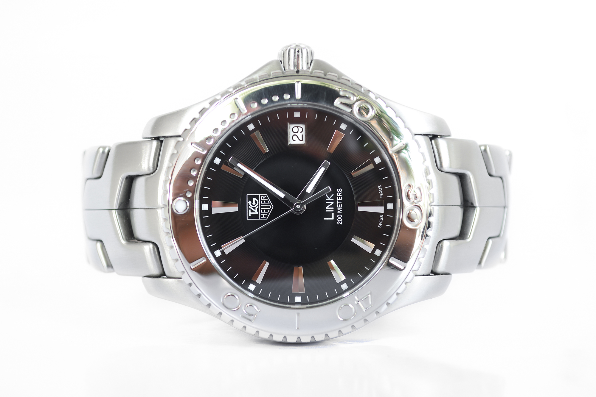 Tag Heuer New Link King size Quartz หน้าดำ (Sold)