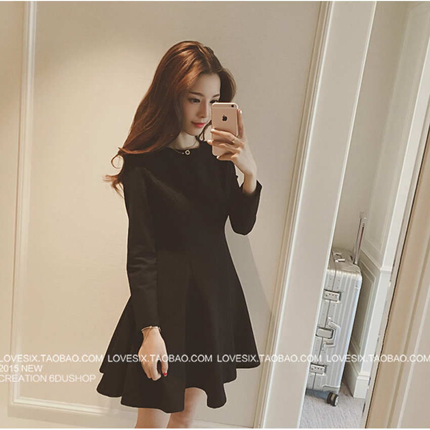 Korea New Style Slim Black One-piece Women - Dresses