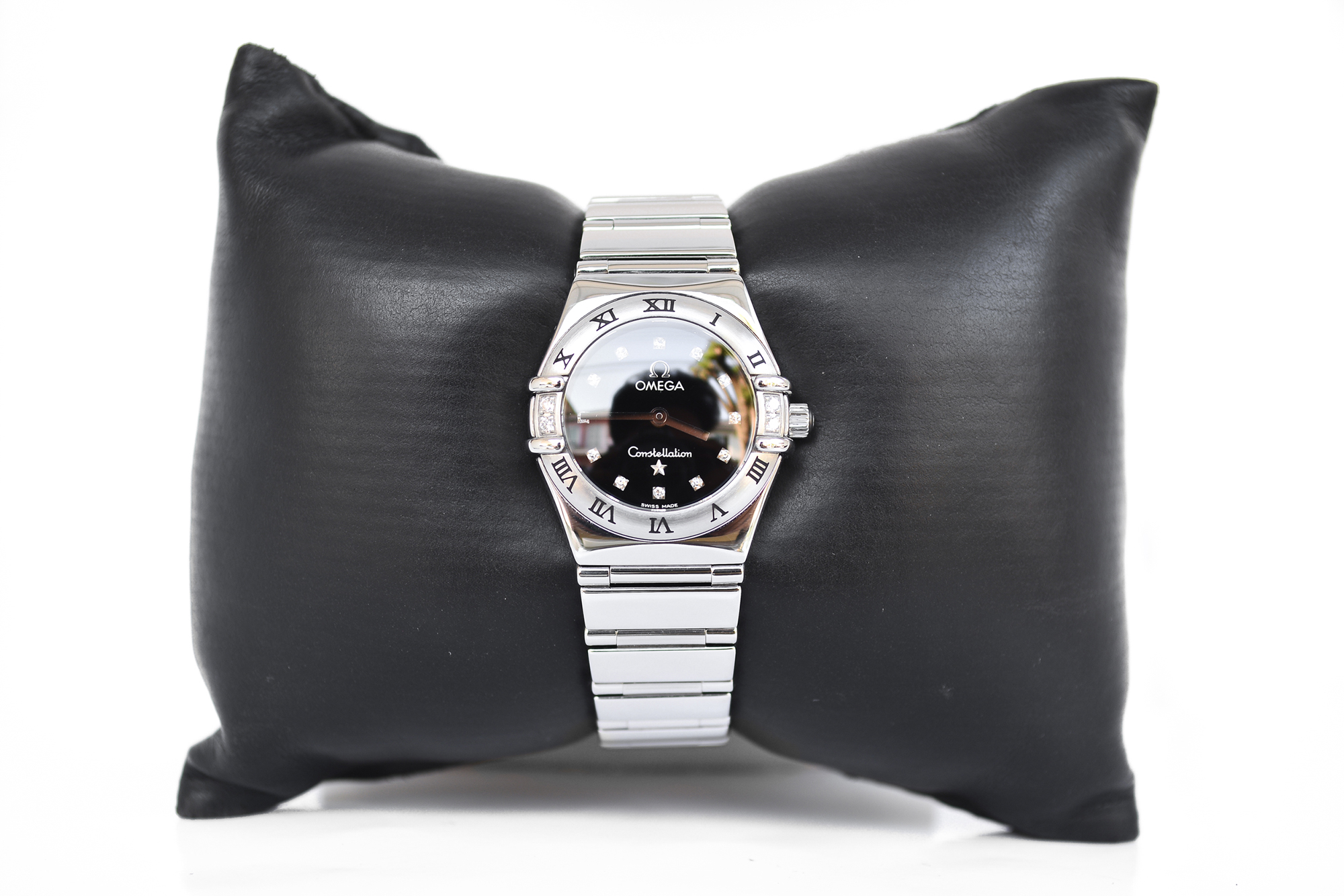 Omega Constellation My Choice Mini lady หน้าดำ ฝังเพชร (Sold)