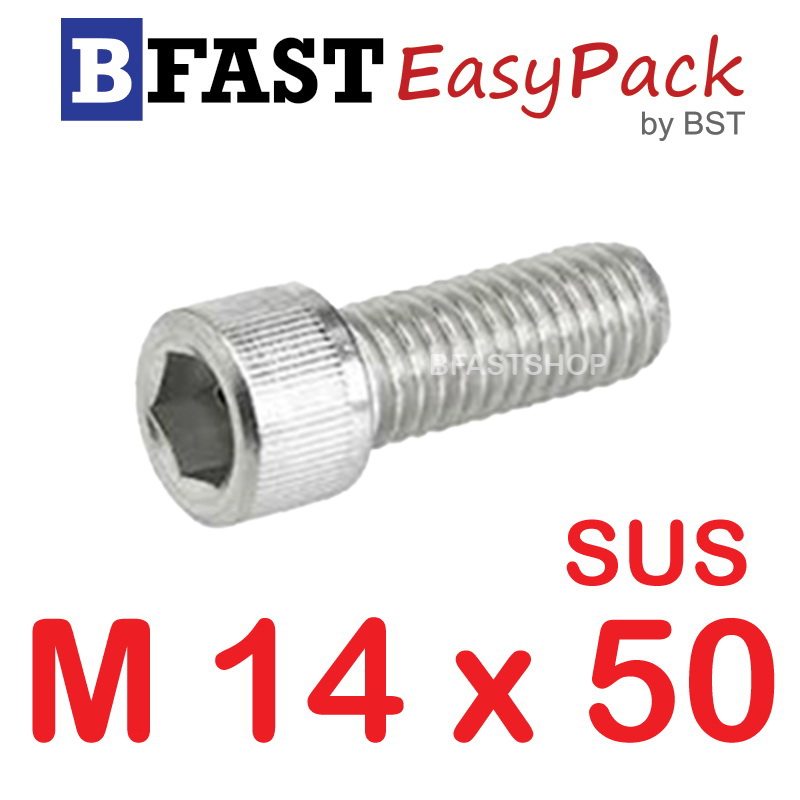 สกรูหัวจมสแตนเลส SUS M14 x 50 (1 ตัว/ถุง)
