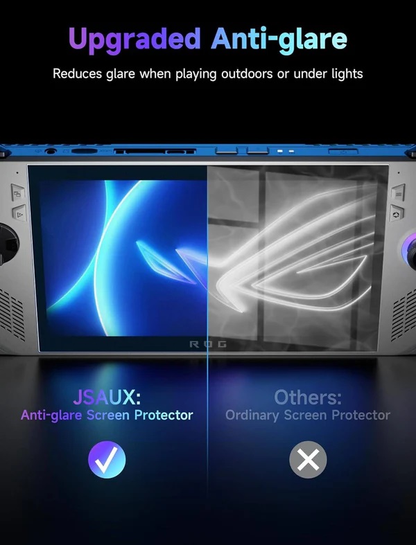 JSAUX Anti-Glare Screen Protector for ROG Ally & ROG Ally X (2-Pack)