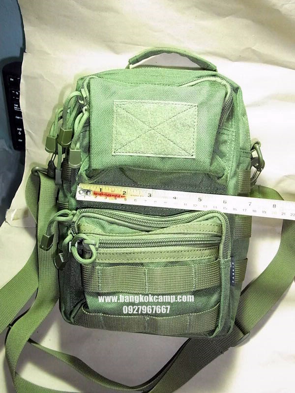 กระเป๋าสะพายข้าง ผ้าคอดูล่า (Cordura) สีเขียวทหาร