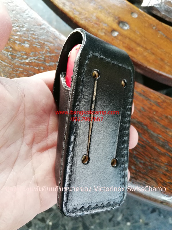 ซองหนังแท้ (สีดำ) ใส่ Victorinox รุ่น SwissChamp