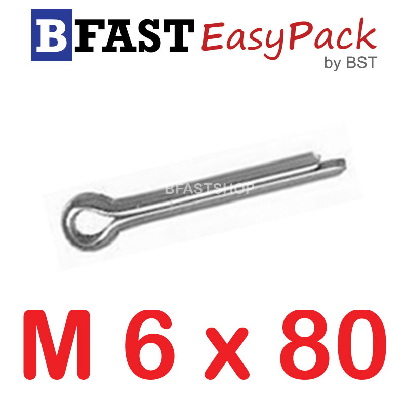 ปิ๊นสแตนเลส SUS M6 x 80 (2 ตัว/ถุง)