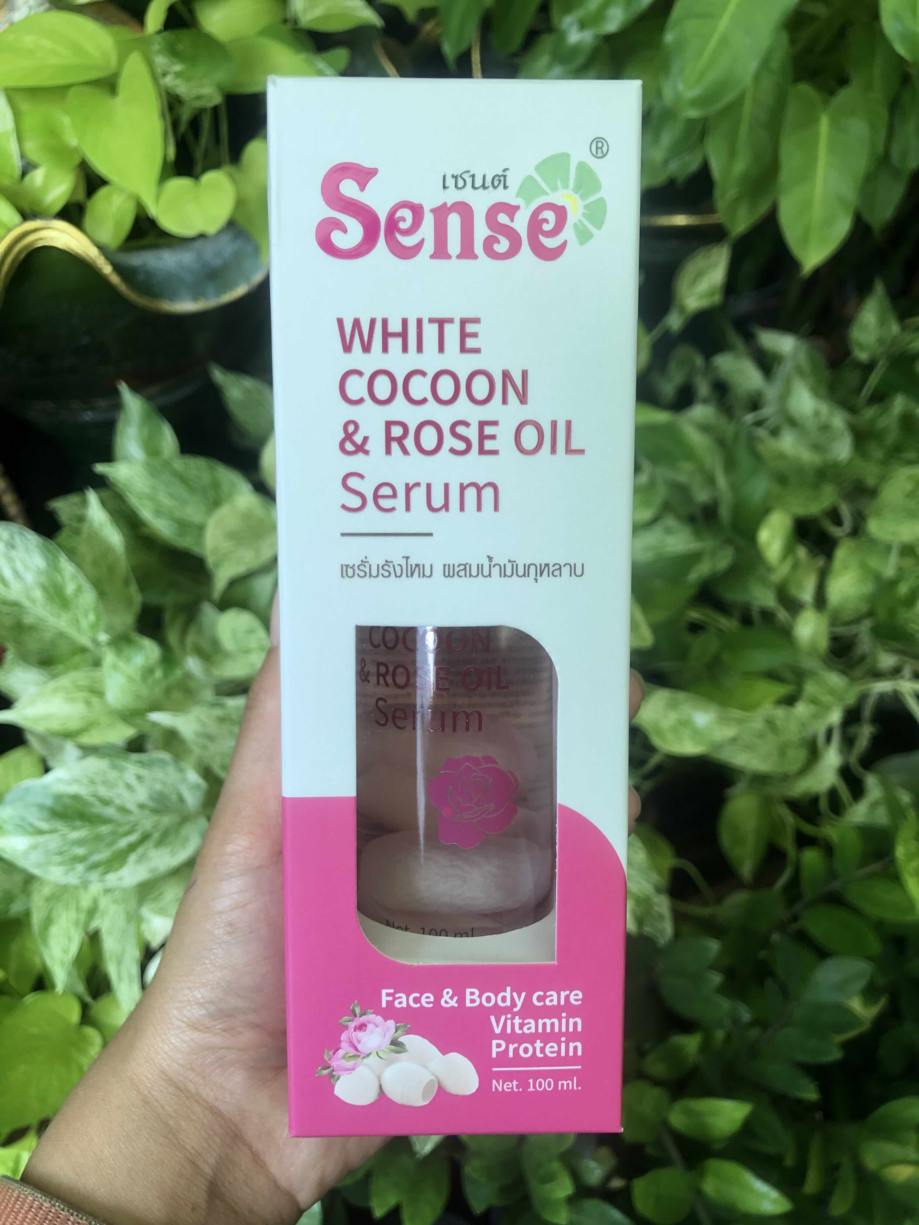 เซรั่มรังไหมผสมน้ำมันกุหลาบ 50มล.และ100 ml. เซรั่มบำรุงผิวกระจ่างใส