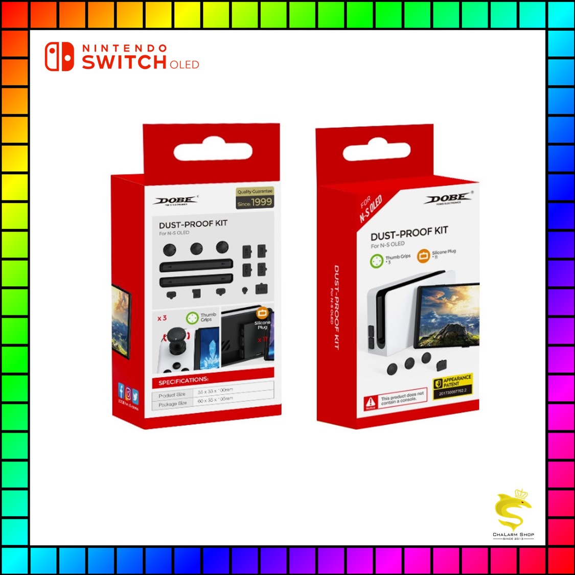 DOBE Dust Proof kit for Swtich&OLED ชุดยางกันฝุ่น 14 ชิ้น