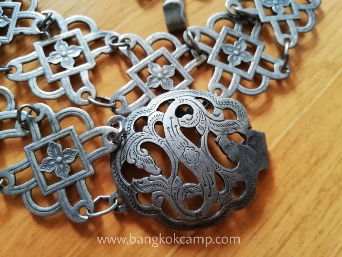 เข็มขัดโบราณ​เงินแท้​ ยาว38นิ้ว​ หนัก144กรัม