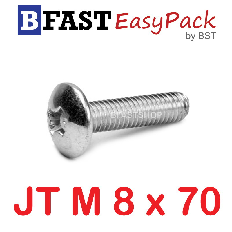 สกรูสแตนเลส SUS JT M8 x 70 (1 ตัว/ถุง)