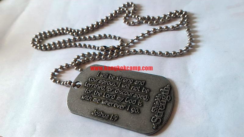 DogTag พร้อมสร้อยไข่ปลาสแตนเลส U.S. ARMY VETERAN. Made in USA