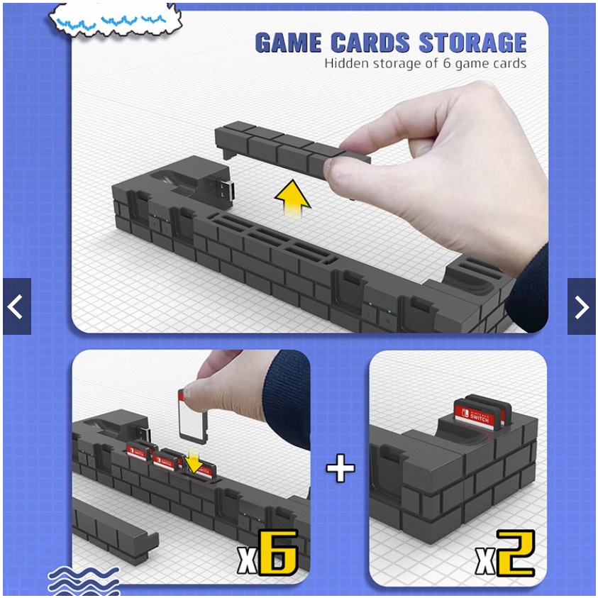 ฐานวางเครื่อง Nintendo Switch Oled ชาร์จ 4 จอย เก็บได้ 8 แผ่นเกม