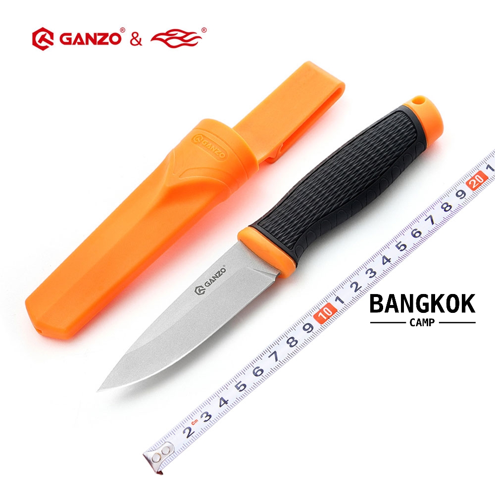 มีดใบตาย กานโซ่ Ganzo 806 Survival Fixed Blade Knives ของแท้ (ส้ม)