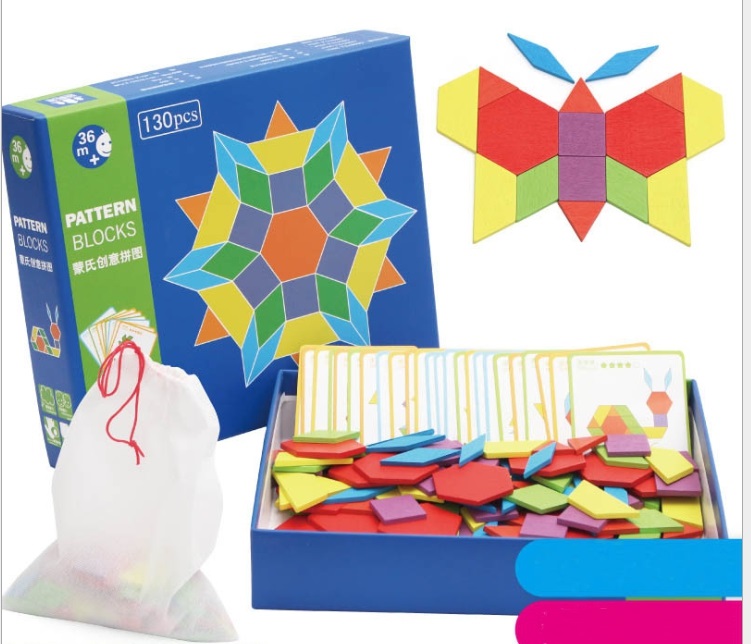 Pattern Blocks 130 pcs - STEM TOYS
