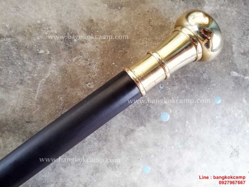 ไม้ตะพด (แบบ 22เงิน) หัวทองเหลือง ทรงแป้น ร.5