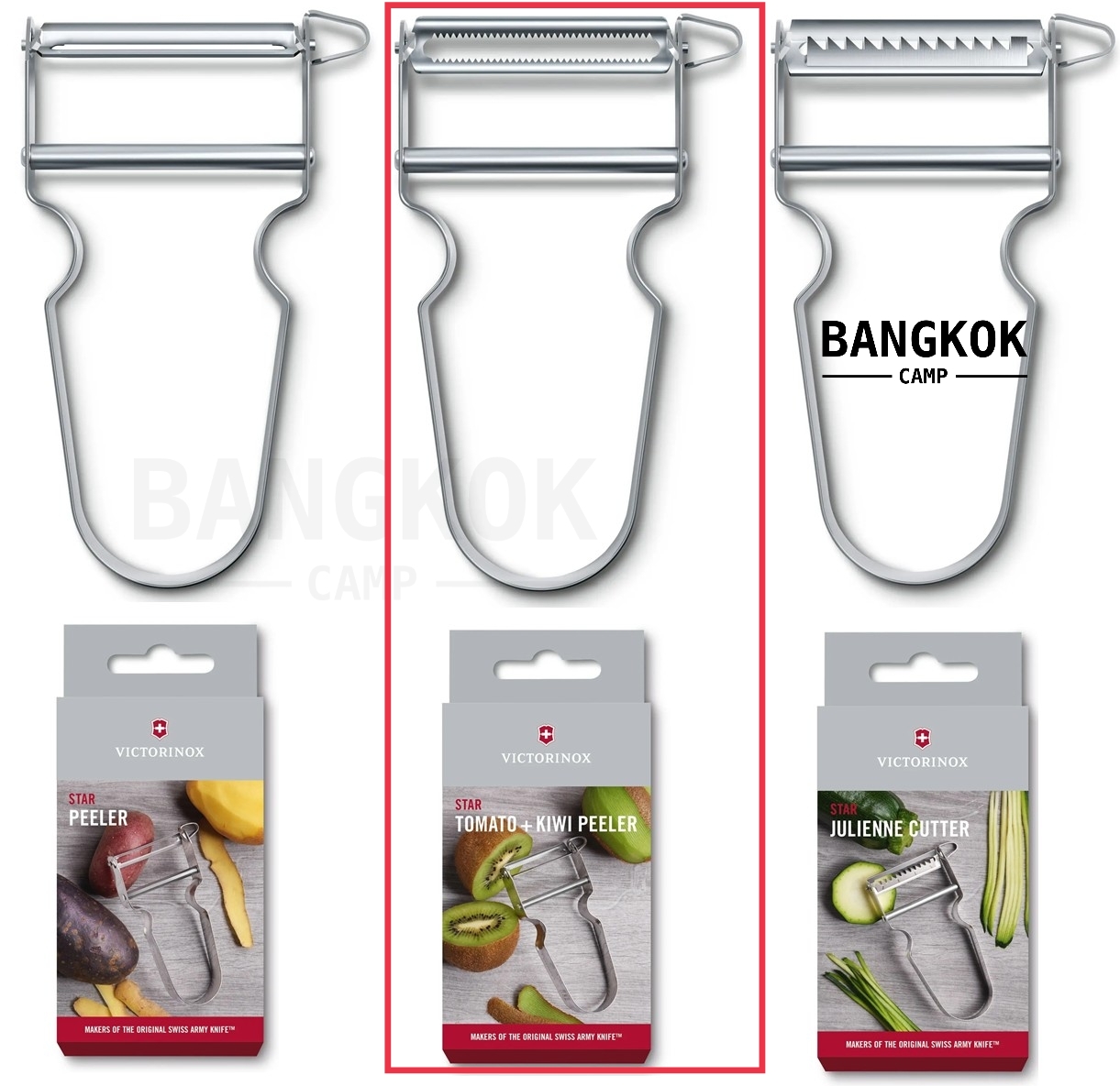 VICTORINOX PEELER "STAR" ที่ปอกเปลือก..สแตนเลส..Made in Switzerland (7.0913) ใบมีดหยัก